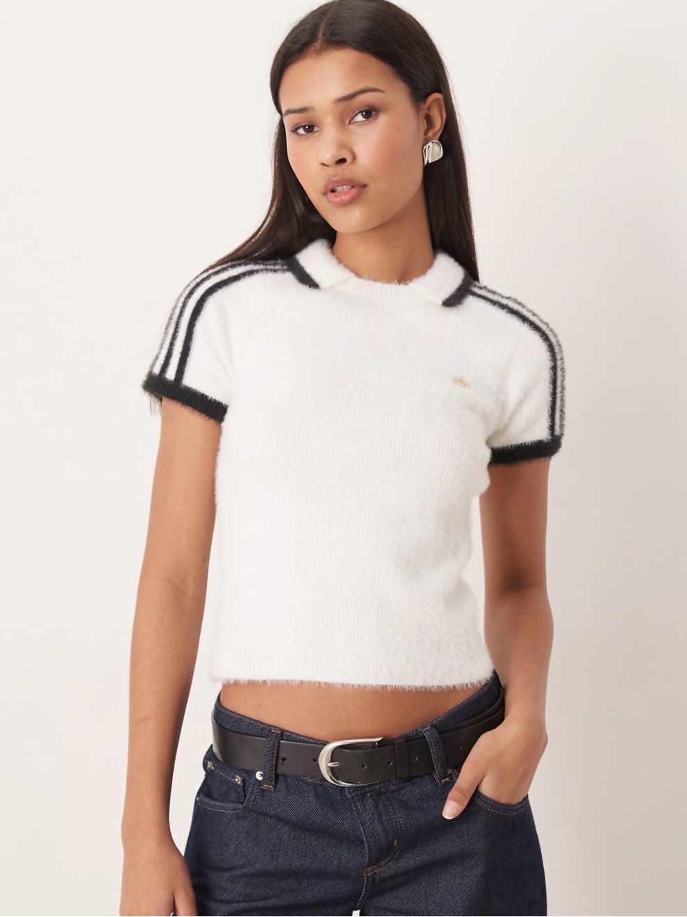 Adidas Knitted Cali Tee In Off White Xs Euc